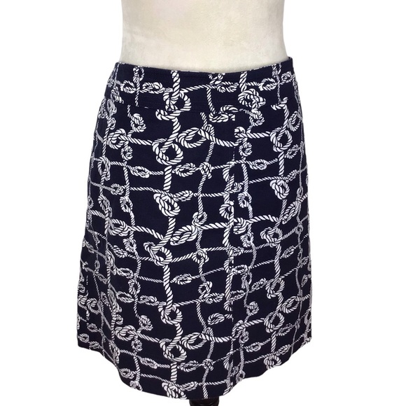 Talbots Nautical Rope Skirt With Pockets Navy Blue Size 14P - Picture 7 of 9